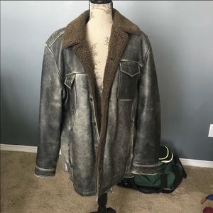 Gap Sherpa lined leather jacket